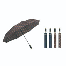 2 Folding Auto Open Grid Color Matching Rain Umbrella